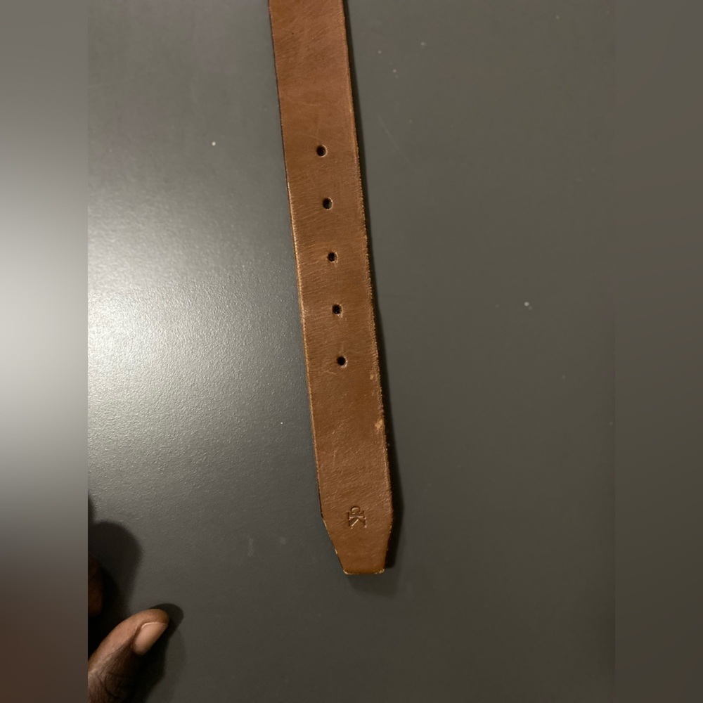 Vintage Calvin Klein Brown Leather Belt Men Size Large Made In Argentina - Picture 5 of 9